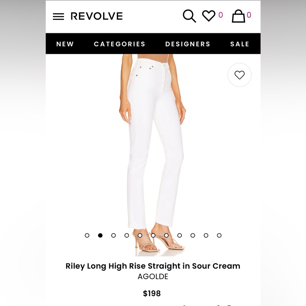 AGOLDE Riley Long Button Fly Jeans in Sour Cream 25